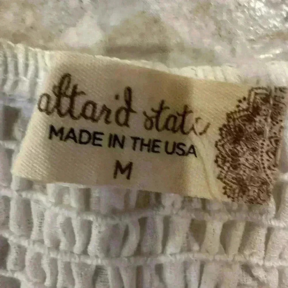 Altar’d State White Spaghetti Strap Dress Size Medium - Picture 3 of 6